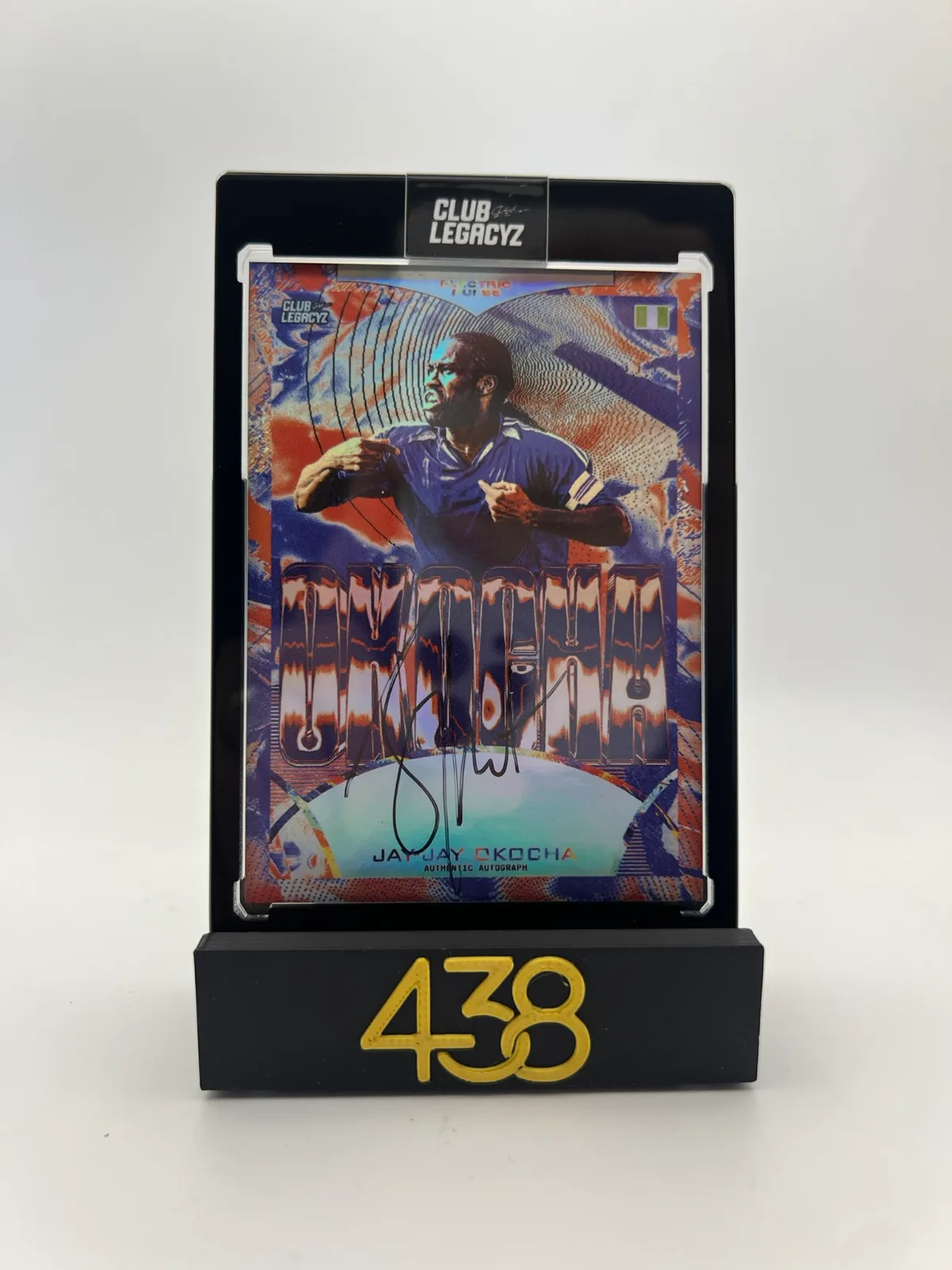 Jay-Jay Okocha Electric Pulse On Card Autograph 18/75
