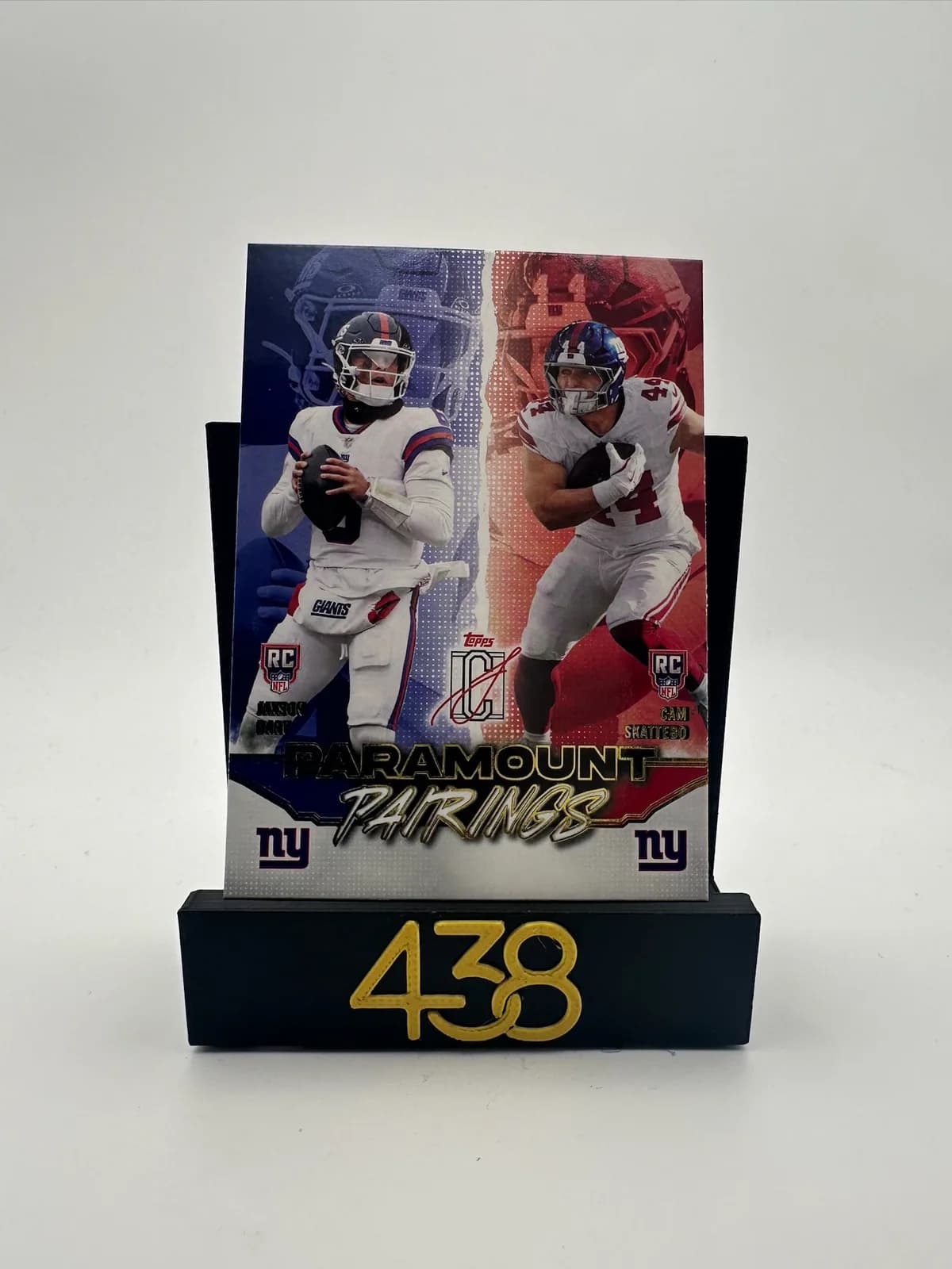 2025 Topps Signature Class Paramount Pairings PP-2 Jaxson Dart Cam Skattebo RC