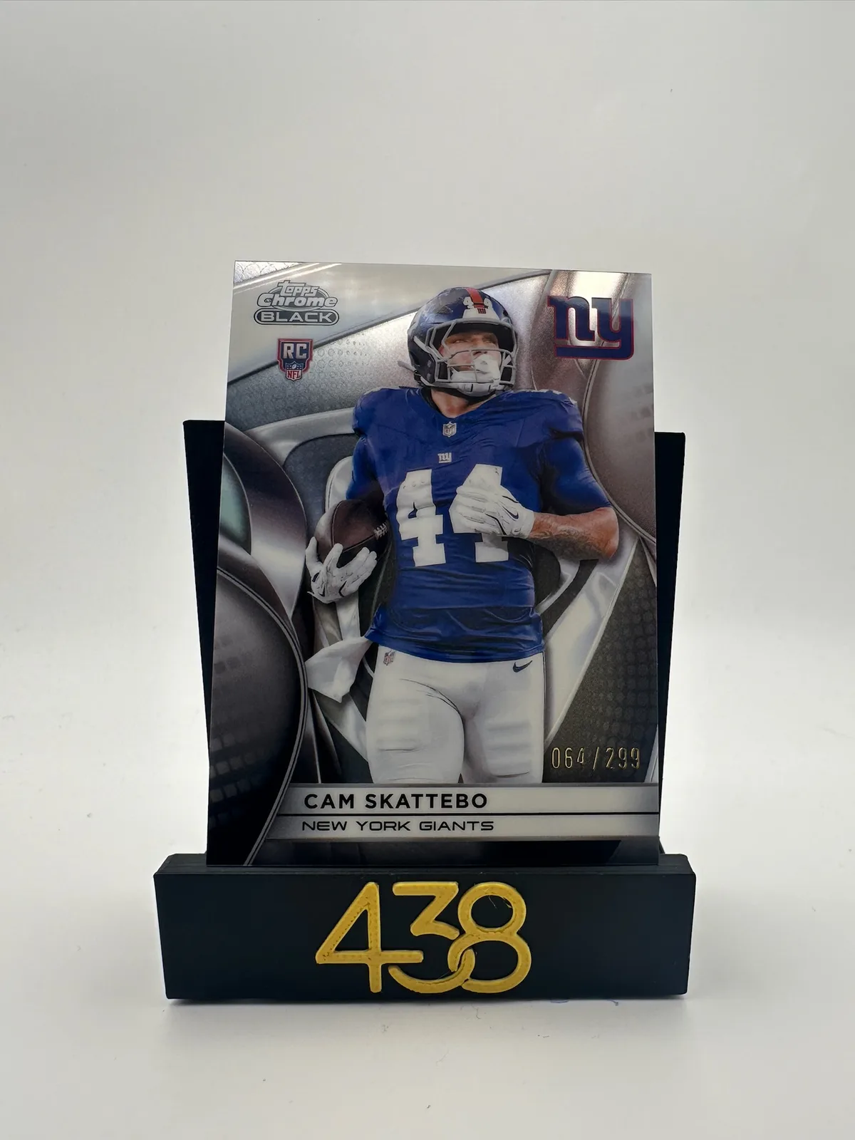2025 Topps Chrome Black 137 Cam Skattebo RC Refractor /299 New York Giants
