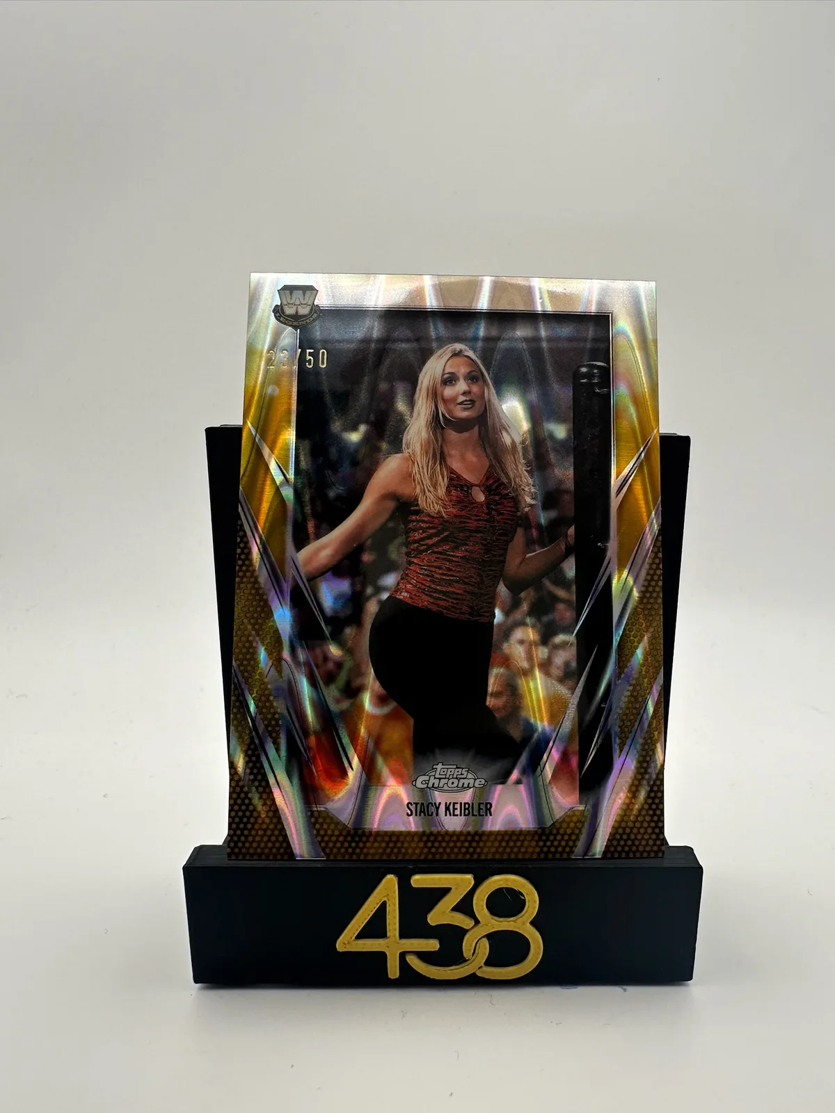 2026 Topps Chrome WWE Legends 121 Stacy Keibler Gold RayWave Refractor /50