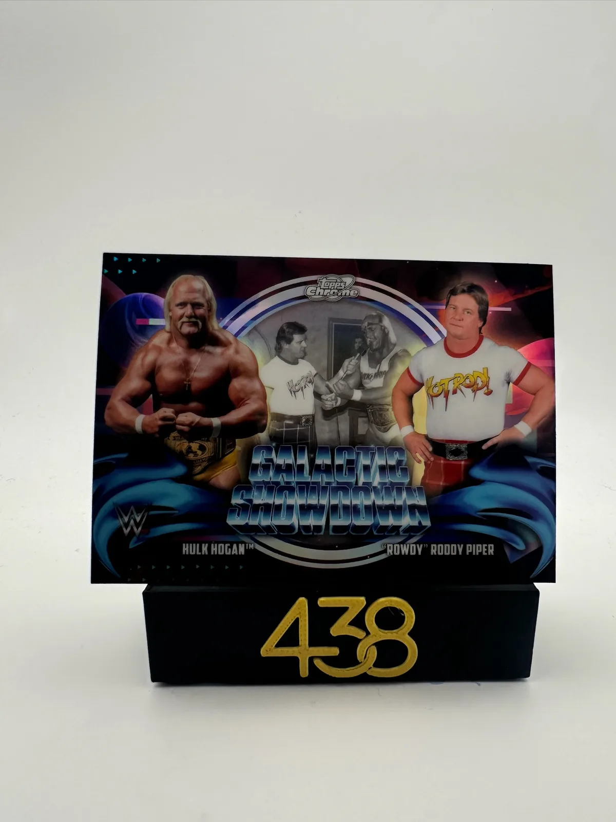 2026 Topps Chrome WWE Galactic Showdown GS-7 Hulk Hogan vs Roddy Piper Insert